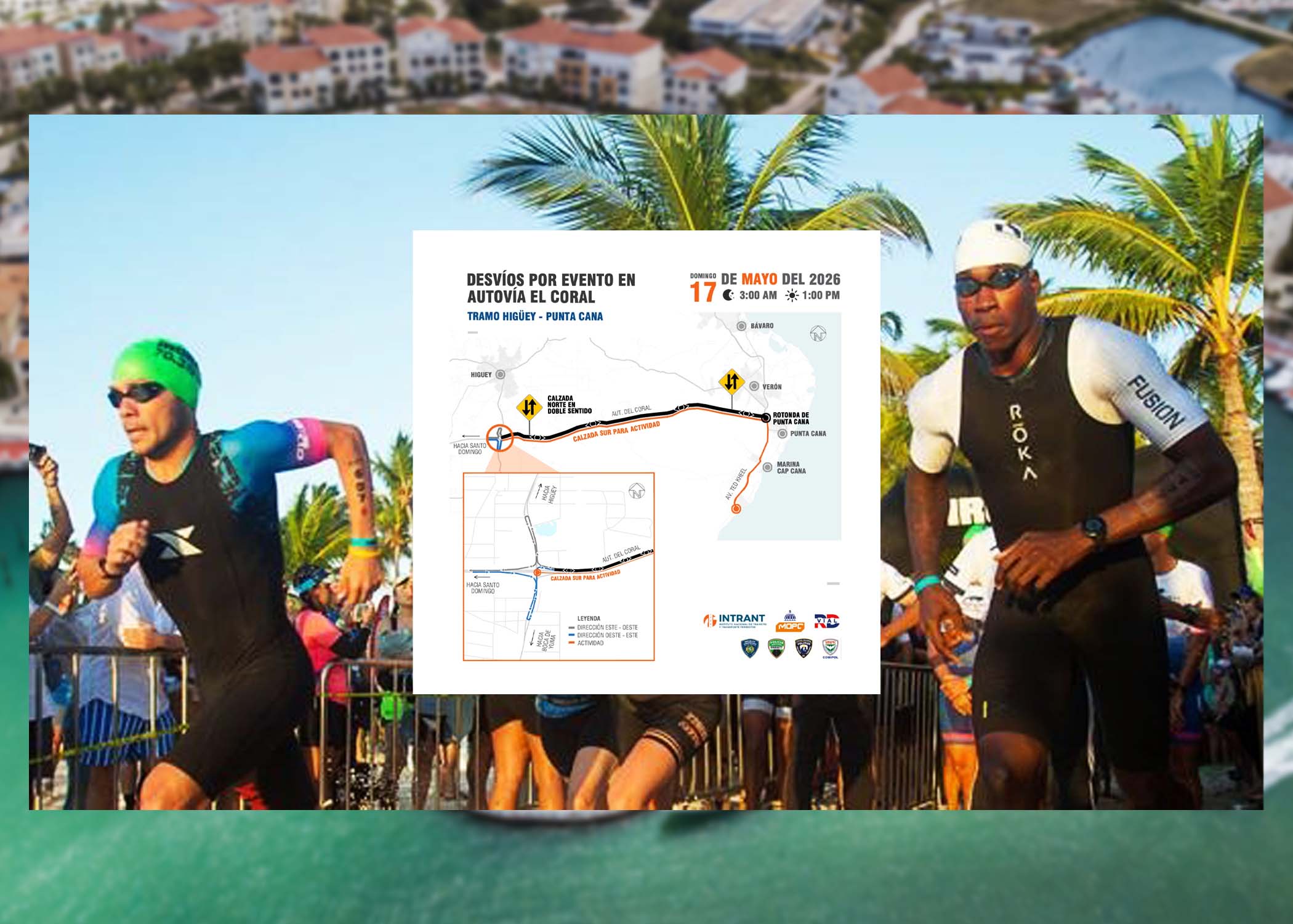 Ironman 70.3 Cap Cana este domingo: autoridades anuncian cierres viales