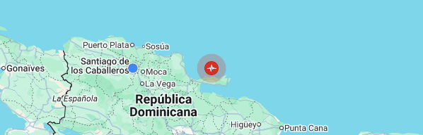 Reportan temblor de tierra con epicentro a varios kilómetros de Las Terrenas