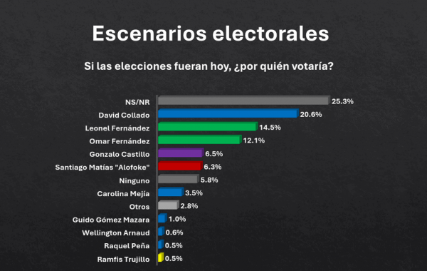 Encuesta: PRM y David Collado lideran preferencias para 2028