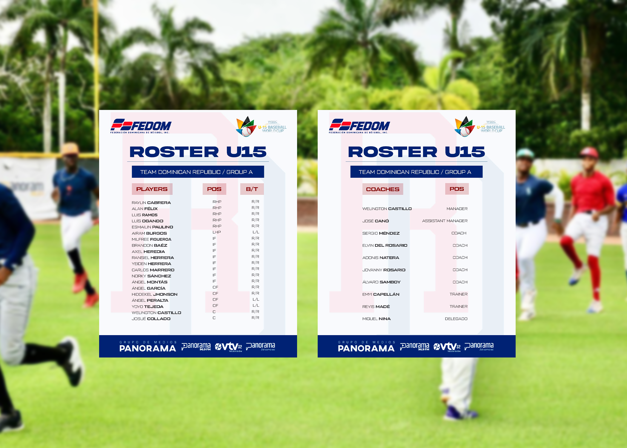 República Dominicana presenta  roster  Copa Mundial de Béisbol  U15 a celebrarse en México