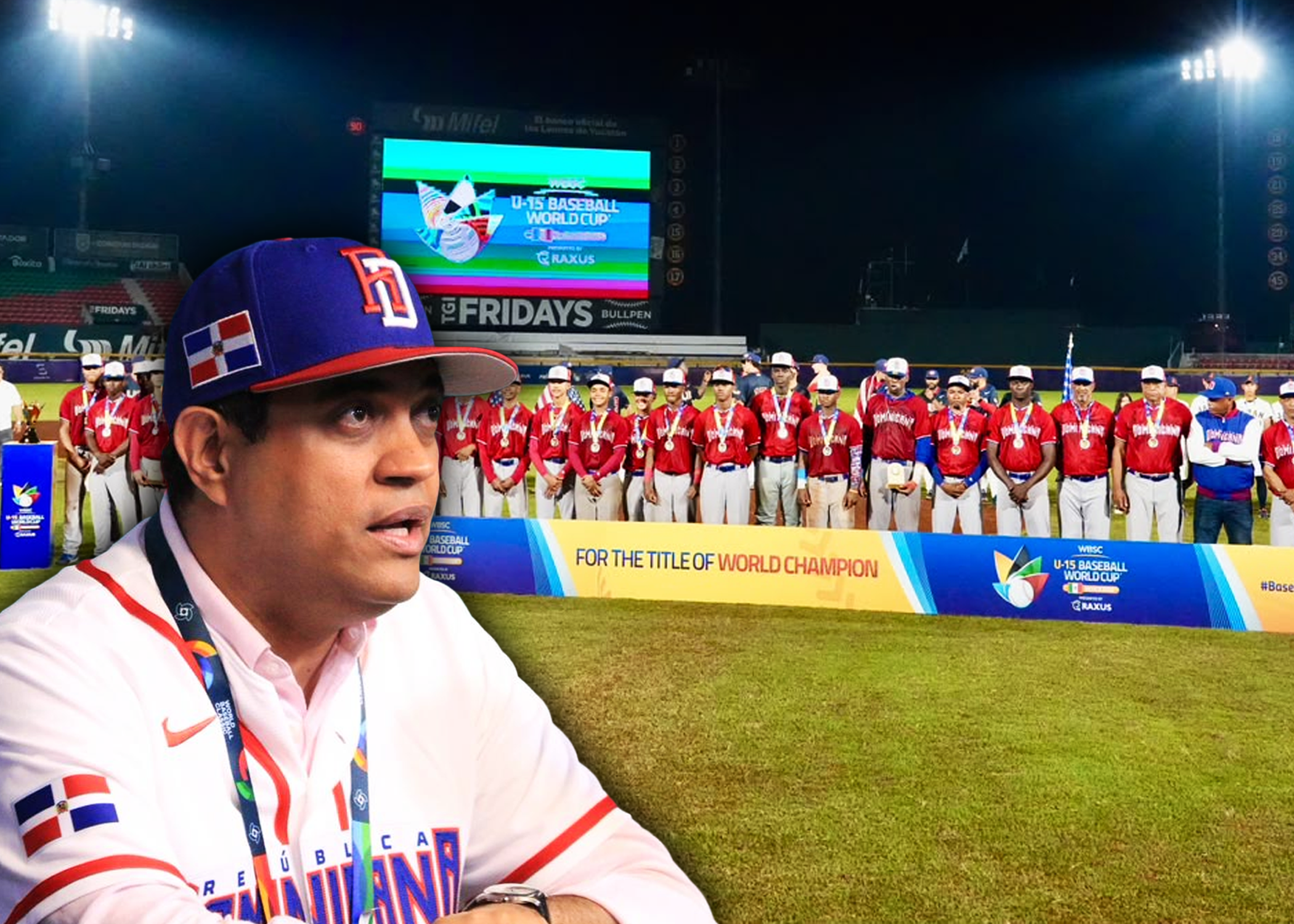  Ministro Kelvin Cruz felicita al equipo dominicano tras conquistar la medalla de plata en la Copa Mundial de Béisbol Sub-15